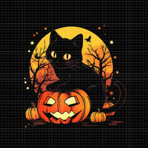 Black Cat Halloween Pumpkin Png, Cat Halloween Png, Pumpkin Cat Png, Pumpkin Halloween Png, Halloween Png