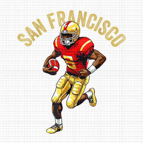 San Francisco 49ers Vintage Png, 49ers Helmet Player Png, NFL 49ers Football Png, San Francisco Football Png