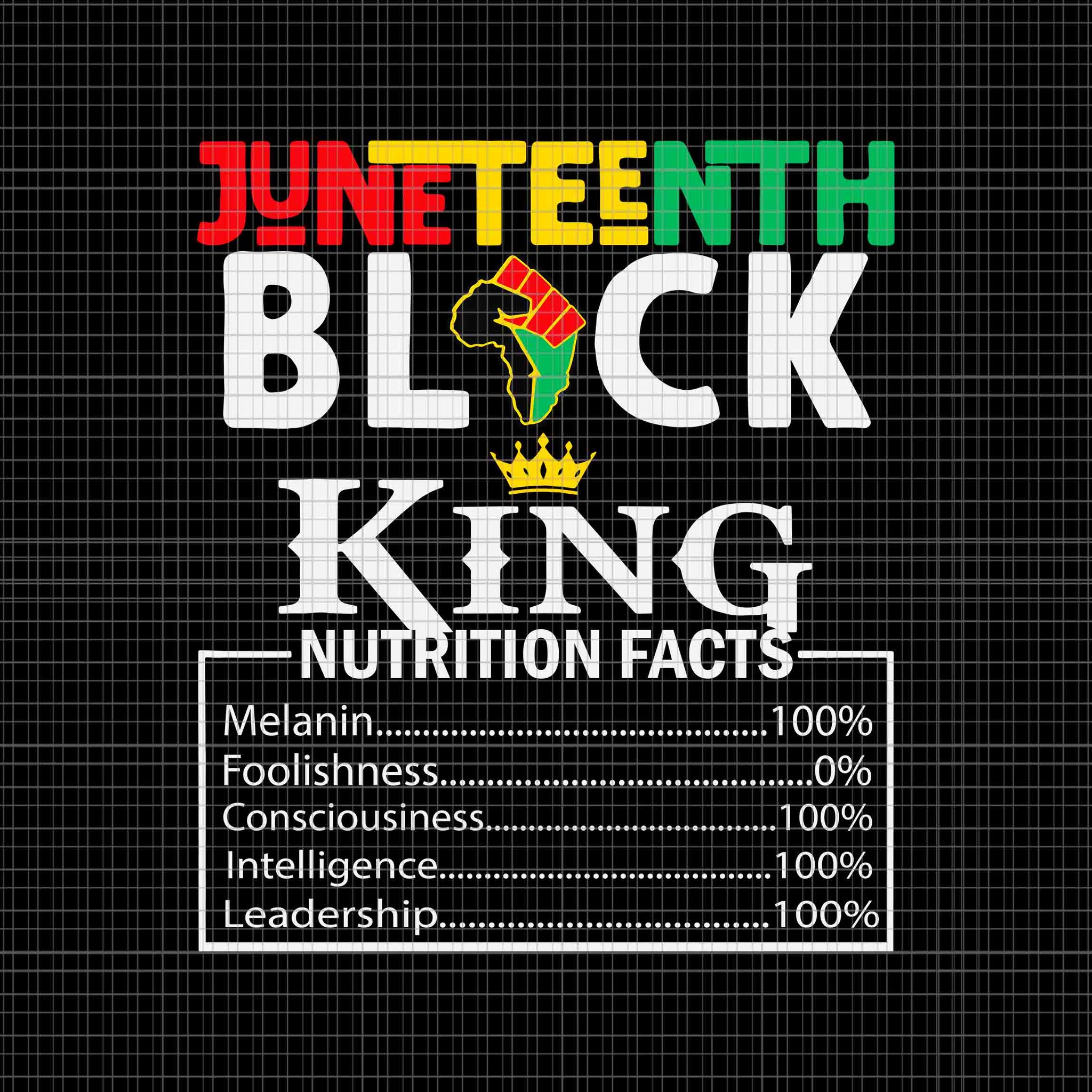Nutritional Facts Juneteenth 1865 Black King Black Queen Svg, Juneteenth Black King Svg, Juneteenth 1865 Svg, Nutritional Facts Svg