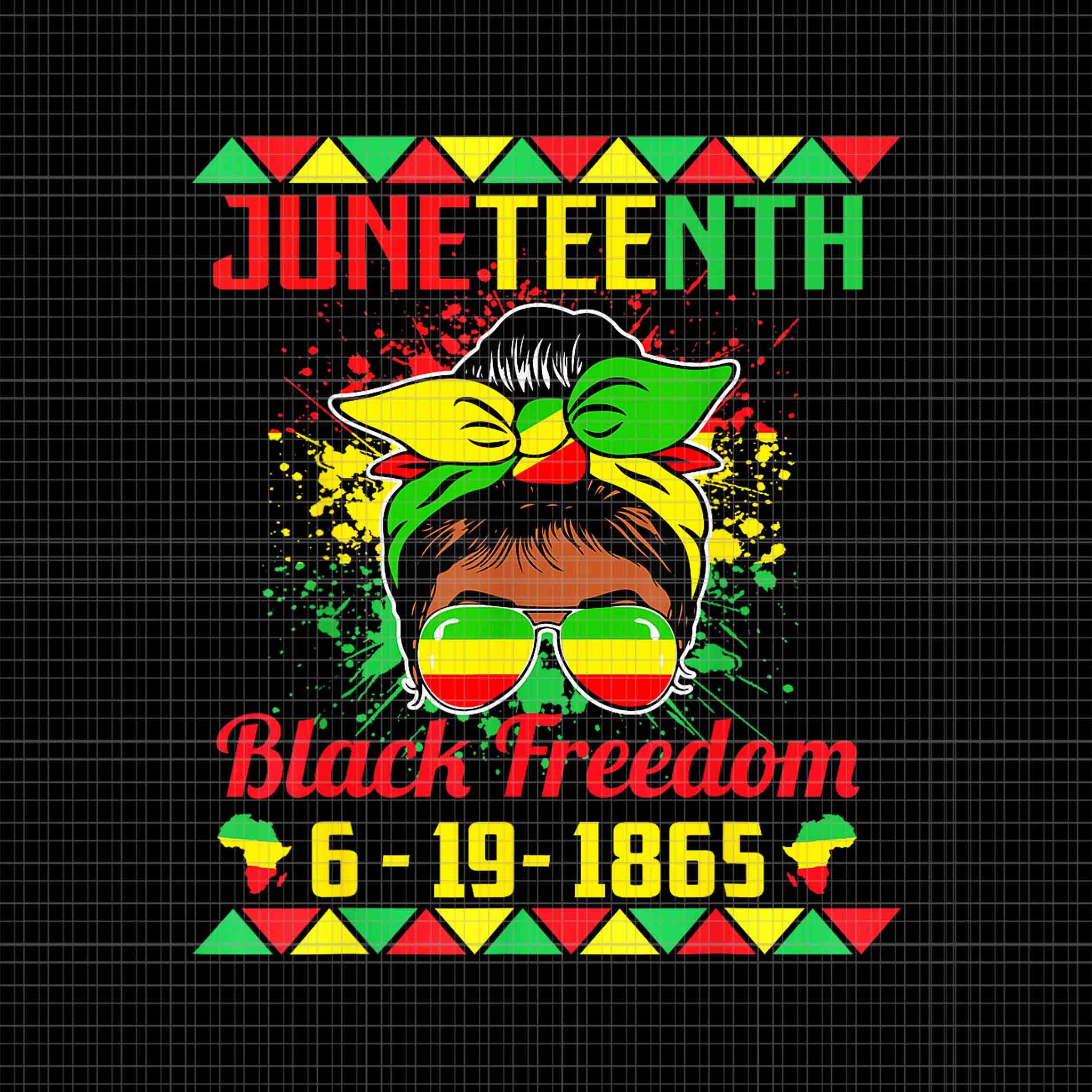 Juneteenth Celebrations Through Glasses Of Bold Black Png, Juneteenth Black Freedom Png, Juneteenth 1865 Png