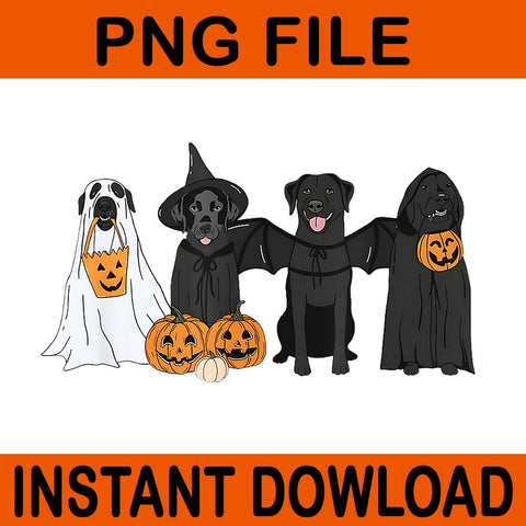 Black Labrador Halloween PNG