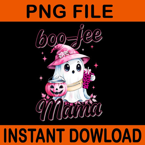 Boo-Jee Mama Pink Ghost Halloween PNG