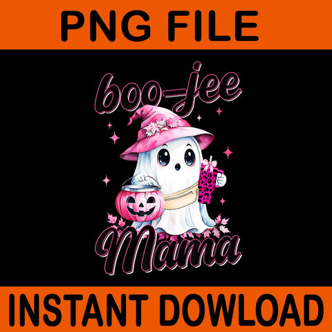 Bou-jee Mama Spooky Ghost Pink Halloween Pumpkin PNG