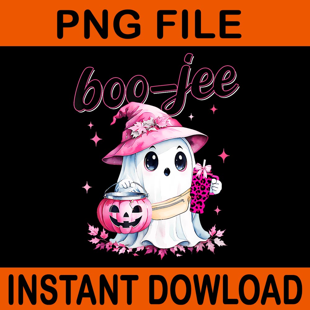 Bou-jee Spooky Ghost Pink Halloween Pumpkin PNG