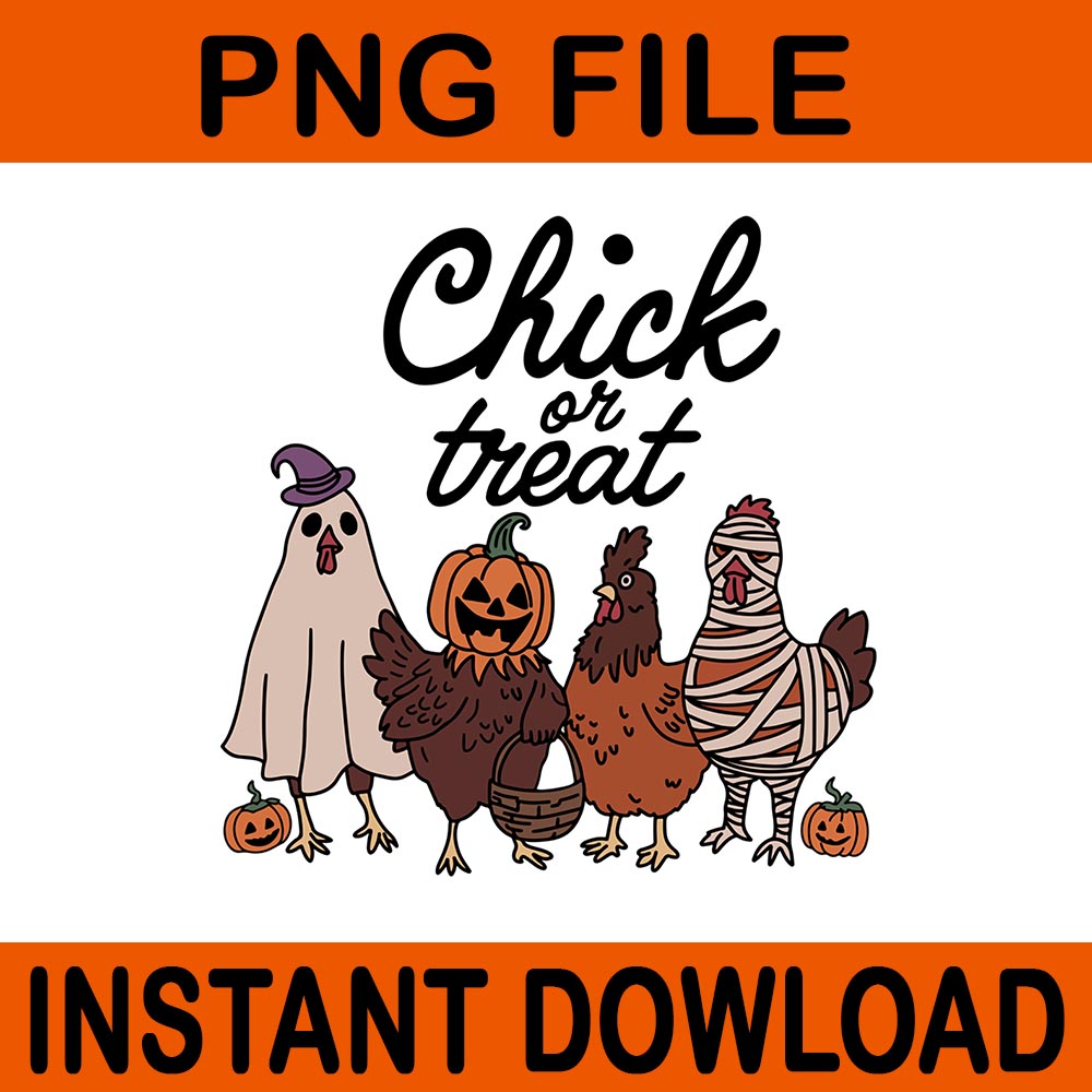 Chick Or Treat Witch Spooky Chicken Halloween PNG