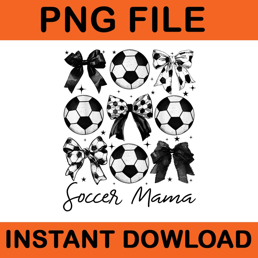 Coquette Bow Soccer Mama PNG