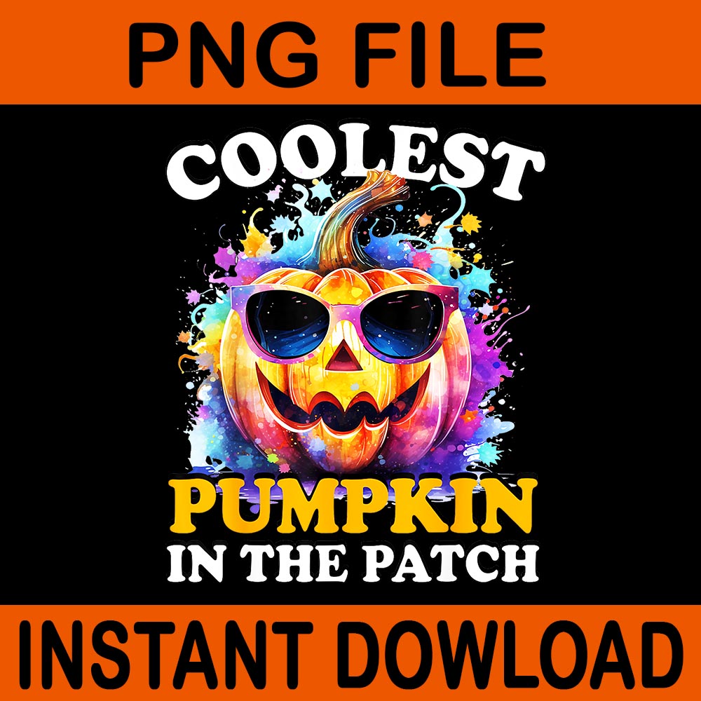 Groovy Coolest Pumpkin In The Patch Halloween PNG