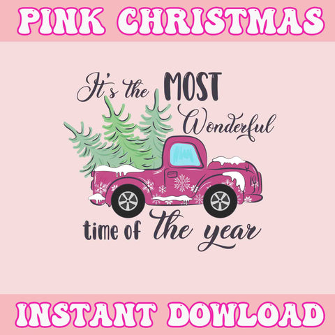 It's The Most Wonderful Time Of The Year Svg, Pink Christmas Svg, Pink Winter Svg, Pink Santa Svg, Pink Santa Claus Svg, Christmas Svg