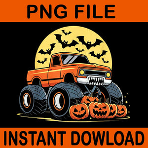 Monster Truck Pumpkins Halloween PNG