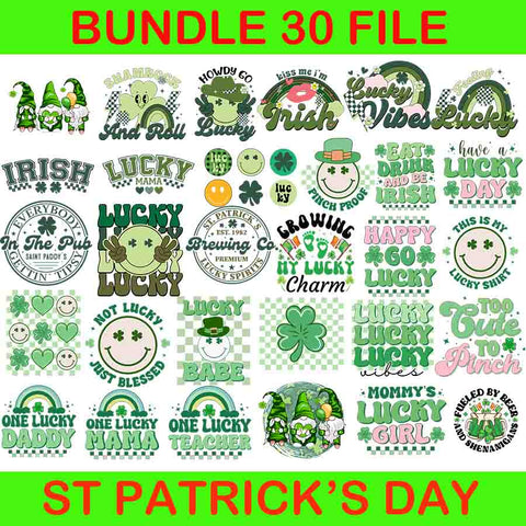 Bundle Patrick Day Png, Shamrock And roll Png, Lucky Vibes Png, Lucky Mama Png, Eat Drink And Be Irish Png, Have A Lucky Day png, In The Pub Saint's Paddy's Png, Happy Lucky Go Png, One Lucky Mama Png