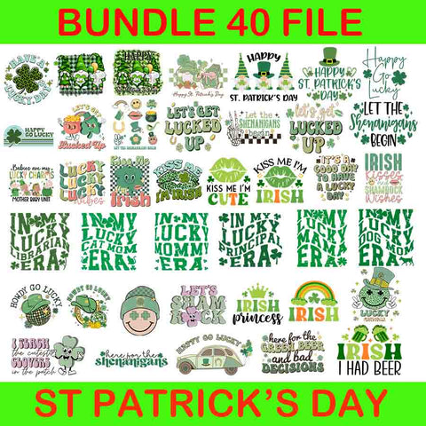 Have A Lucky Day Png, Happy Patrick's day Png, Happy Go Lucky Png, Let The Shenanigans Begin Png, Lucky Vibes Png, in My Lucky Cat Mom ERA Png, Let's Shamrock Png, Irish Princess Png, Irish I Had Beer Png
