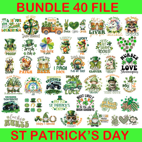 Peace Love Irish Png, One Lucky Mama Png, One Lucky Dude Png, Saurus Lucky Png, Let's get Shamrock Png, Nurses Love Shenanigans Png, Irish Kiesses Shamrocks Pmg, Lucky Nuse Png