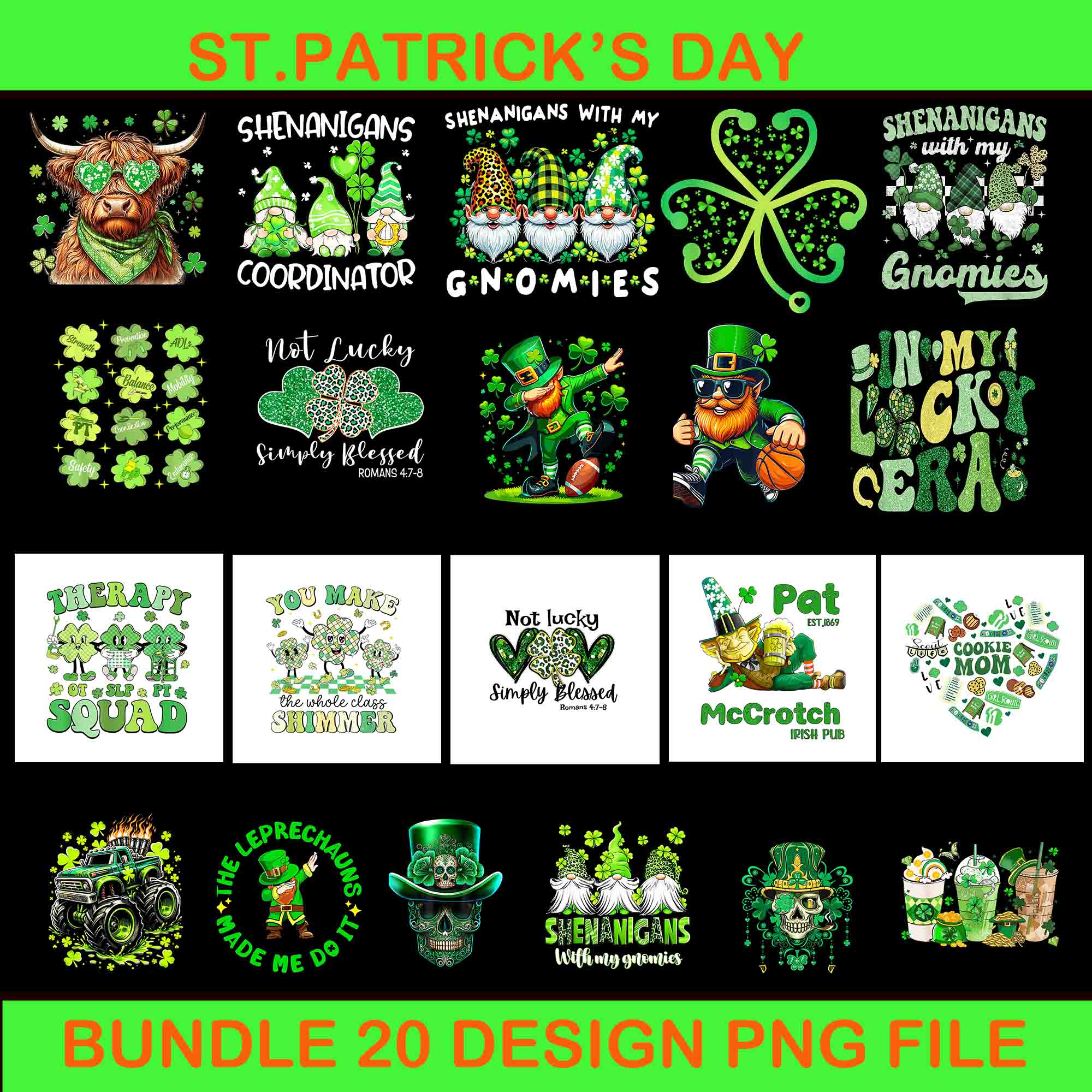 Bundle St Patrick's Day Png, Patrick's Day Bundle Png, Bundle Irish Png