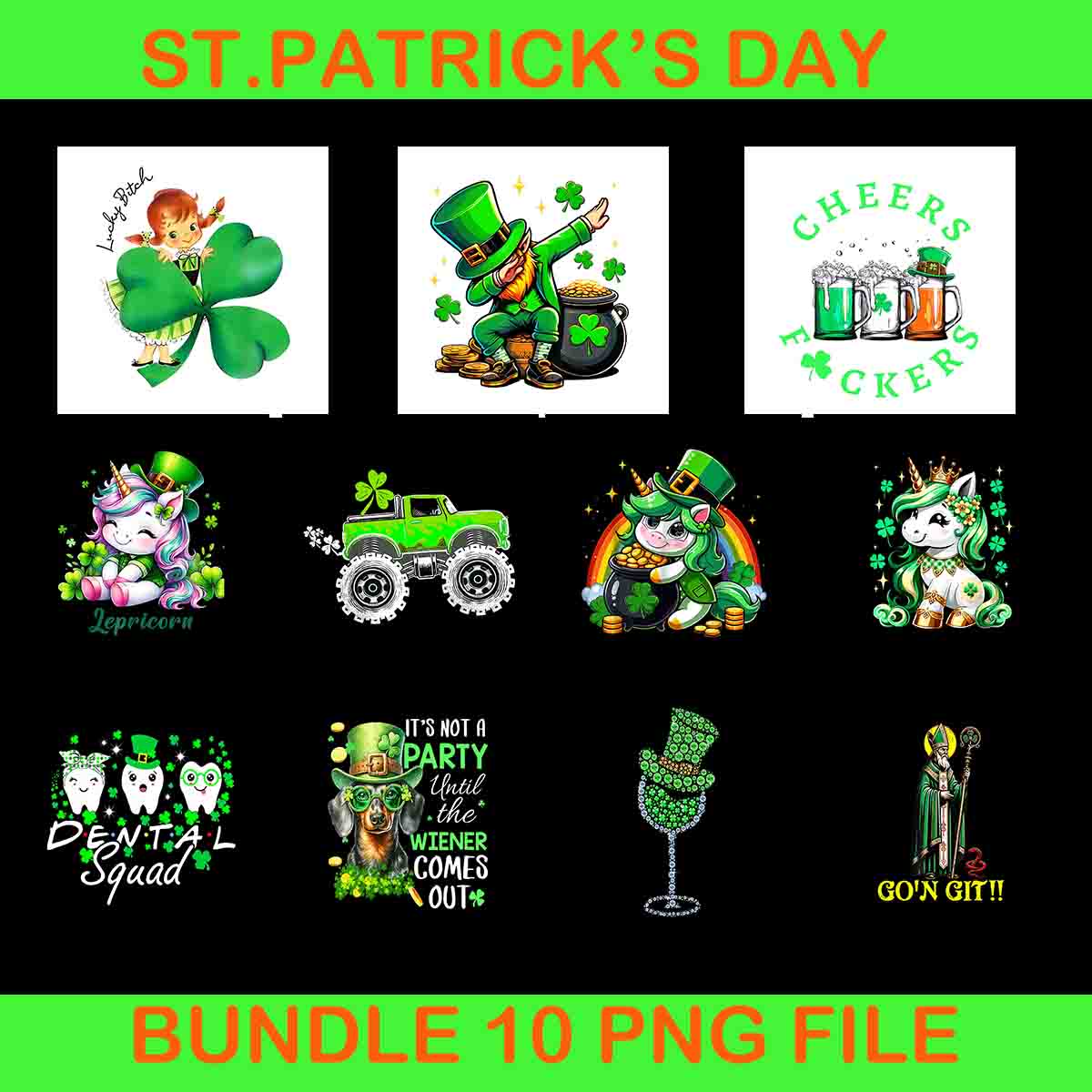 Bundle St Patrick's Day Png, Patrick's Day Bundle Png, Bundle Irish Png
