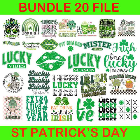 Bundle Patrick Day Png, Happy Lucky Png, Shamrock Png, Lucky Teacher Png, Lucky Season Png, One Lucky Teacher Png, Lucky Charm Png, Feeling Lucky Png, Irish Today Hangover Tomorrow Png