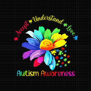 Autism Awareness Accept Understand Love ASD Sunflower Png