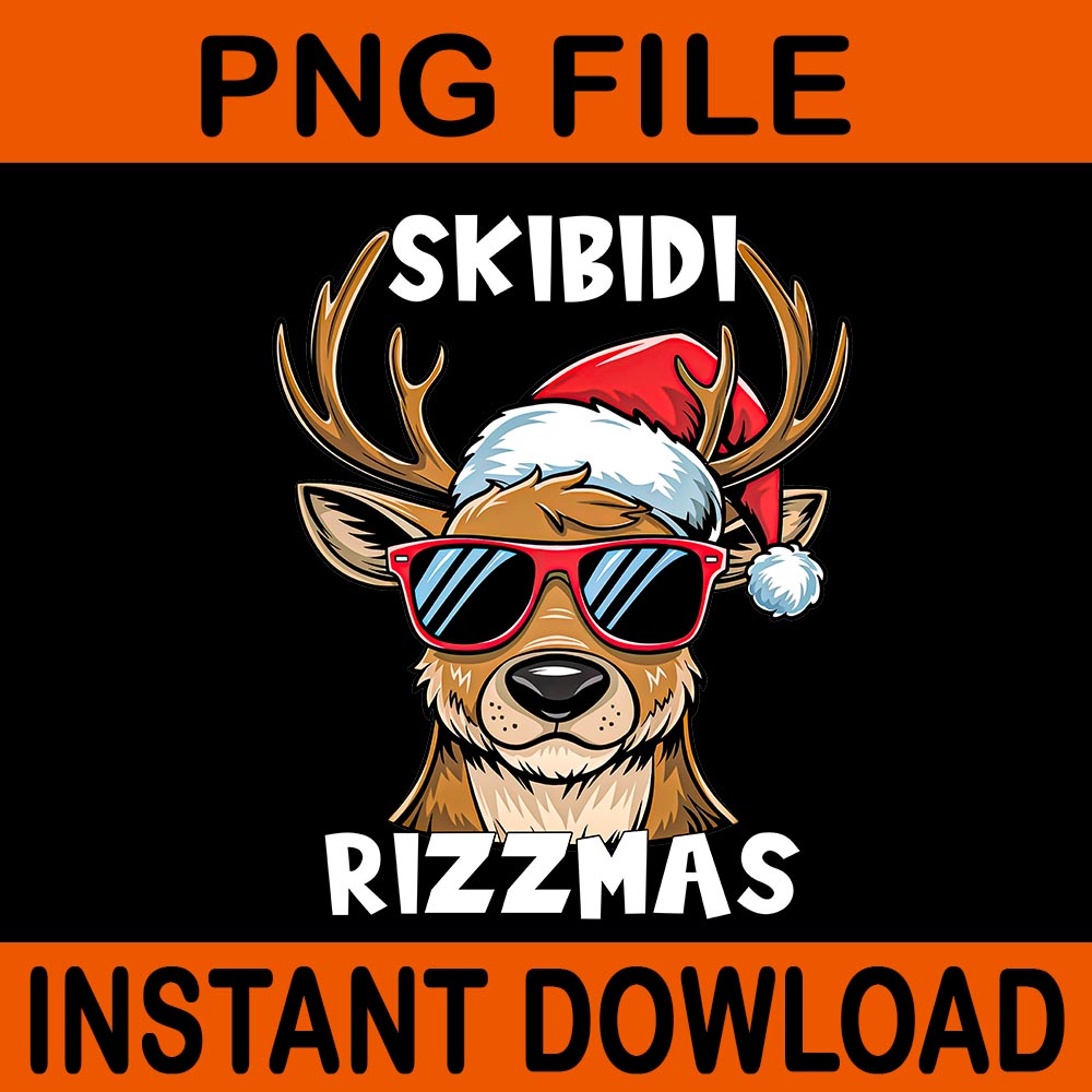 Skibidi Rizzmas Christmas Rizz Reindeer PNG