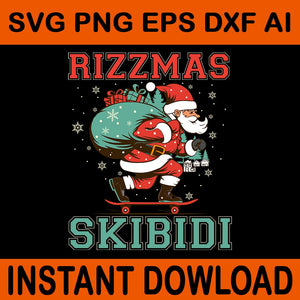 Skibidi Rizzmas Santa SVG, Skibidi Rizzmas Christmas SVG