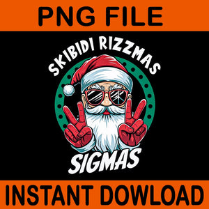 Skibidi Rizzmas Sigmas Santa Peace Sign PNG