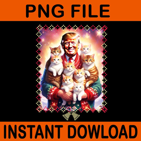 Trump Ugly Christmas PNG, Cat Trump Christmas PNG