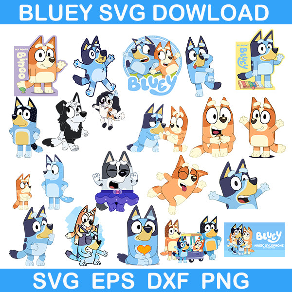 Bluey Bundle Svg, Bluey Birthday Svg, Bluey And Bingo Svg, Bluey Svg ...