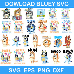 Family Bluey Bundle Svg