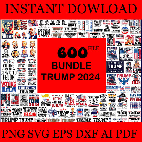 Bundle Trump 2024 Svg, Donald Trump Svg, I'm Voting For The SVG, Trump Flag Svg