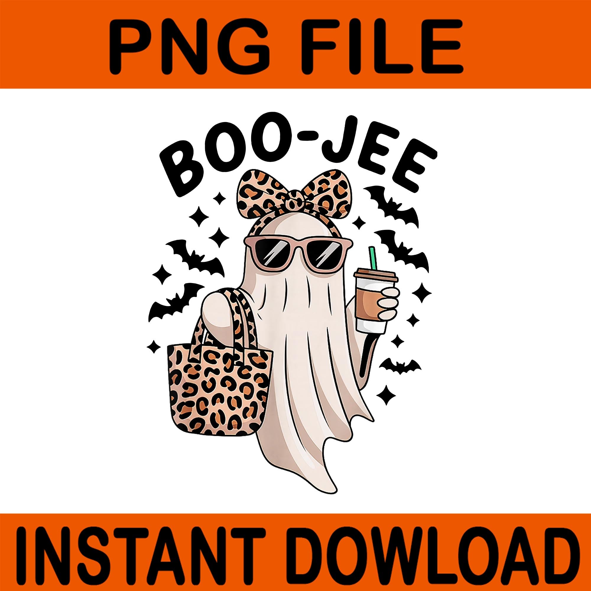 Coquette Leopard Ghost Coffee Boo JEE Halloween PNG, Boujee Ghost Coffee PNG, Boo Jee Ghost with Coffee Coquette Bow Halloween PNG, Boo Jee Leopard Print Ghost PNG, Boujee Ghost PNG