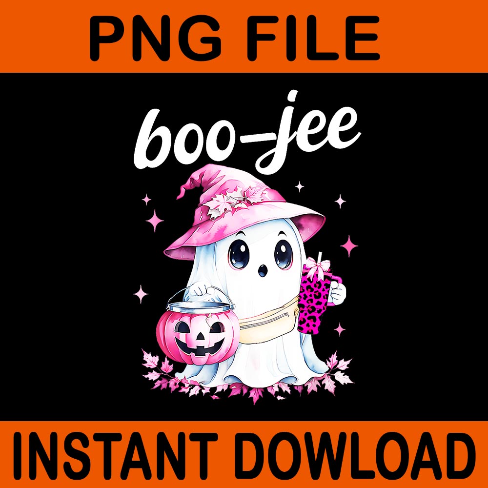 Bou-jee Spooky Ghost Pink Halloween Pumpkin PNG