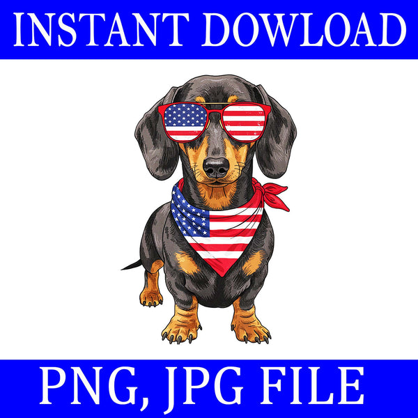 Dachshund 4th Of July PNG, Dachshund Patriotic Dog 4th Of July PNG
