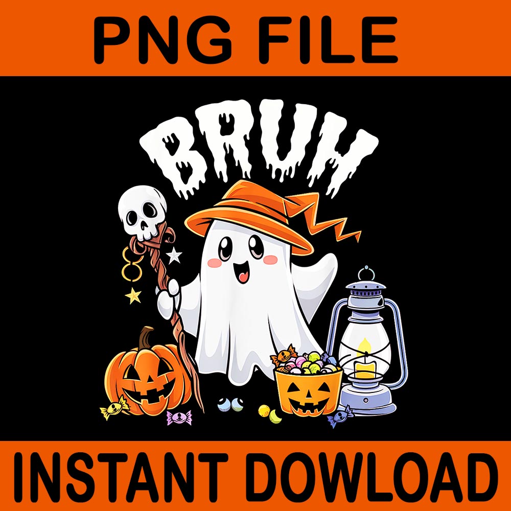 Bruh Ghost Halloween Candy PNG