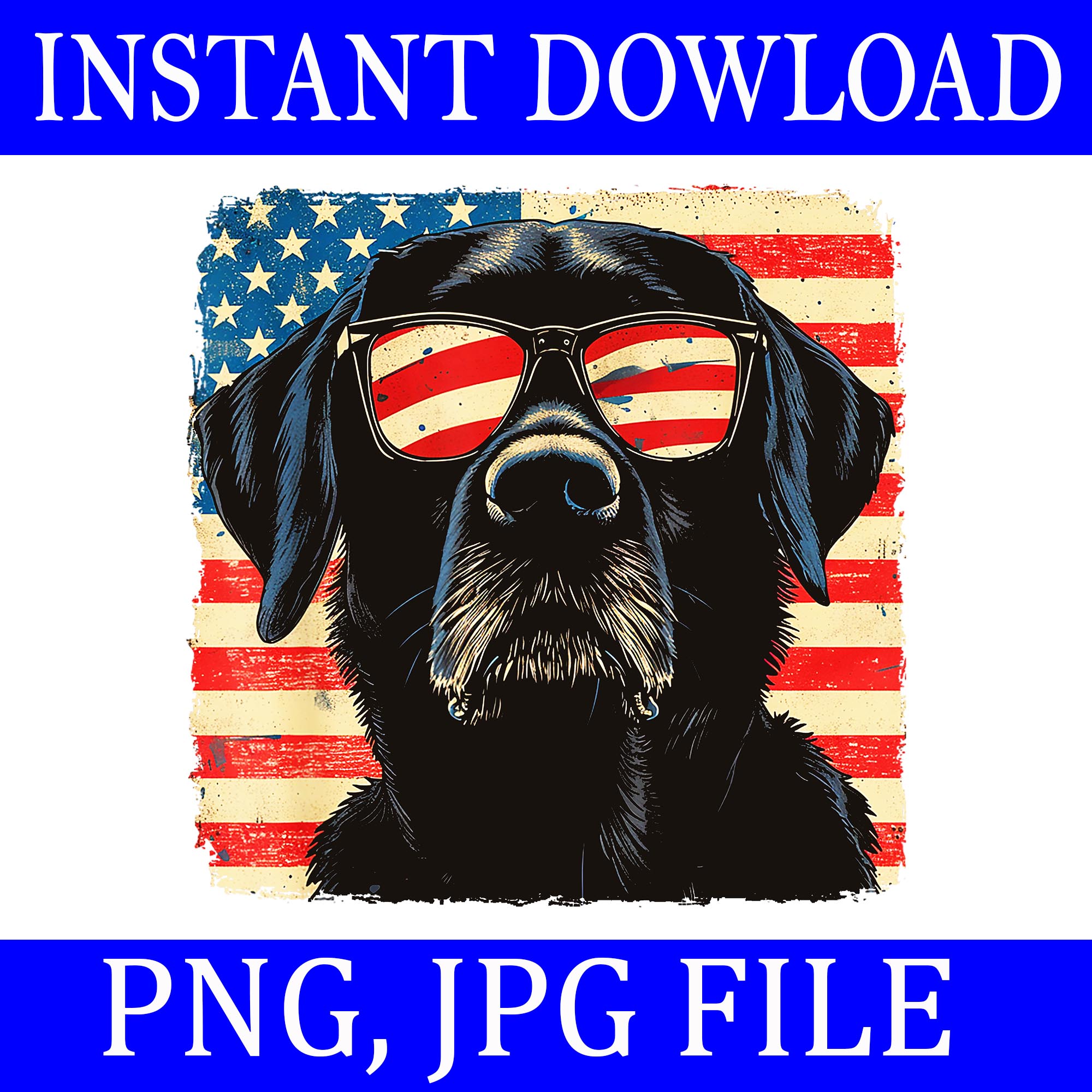 4th Of July Labrador Retriever Dog PNG
