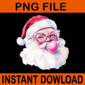 Santa Christmas Blowing Bubble Gum PNG