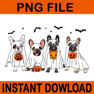 Frenchie Ghost Bulldog Halloween PNG