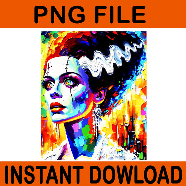 Frankenstein Monster And Bride Halloween PNG