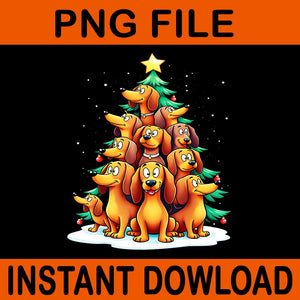 Dachshund Dog Christmas Tree PNG