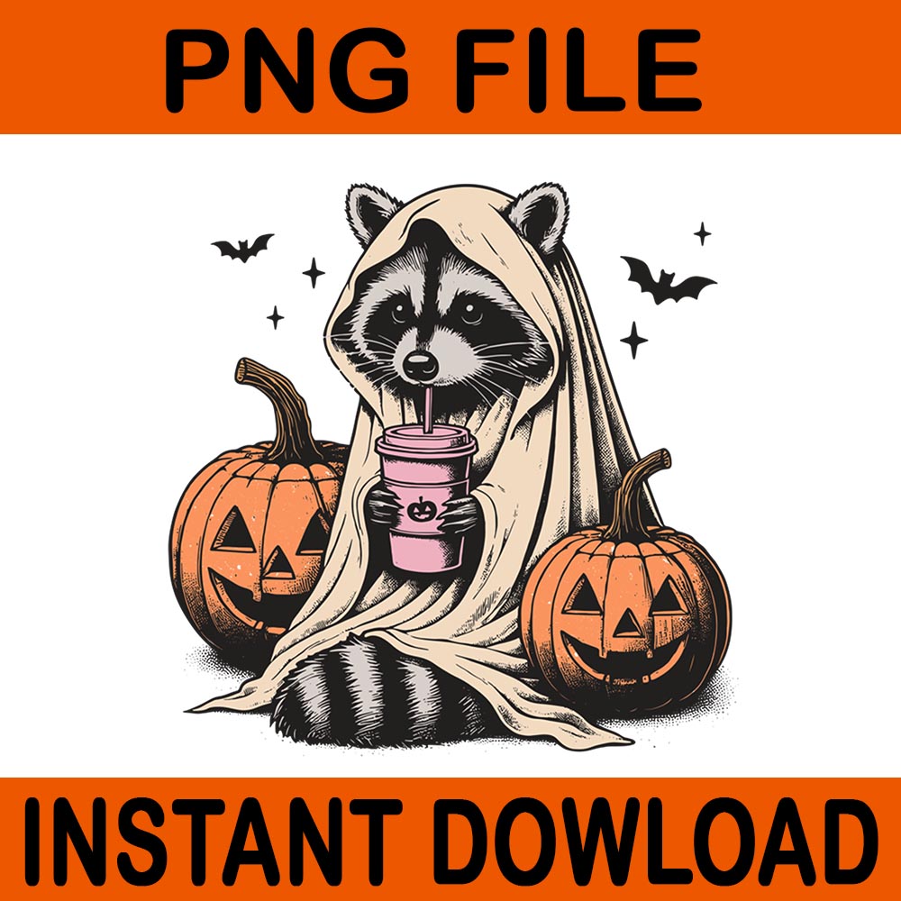 Raccoon Ghost Pumpkin Halloween PNG