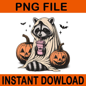 Raccoon Ghost Pumpkin Halloween PNG