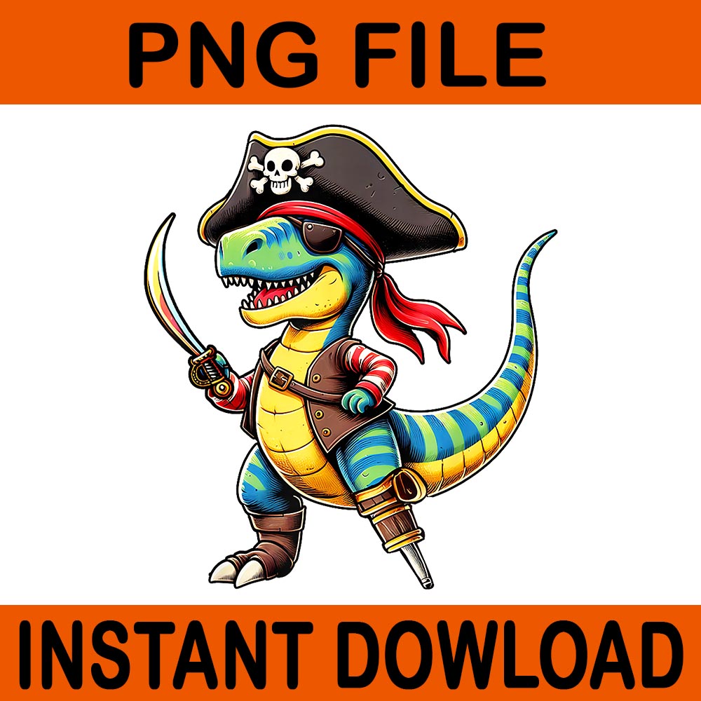  Halloween Dinosaur Trex Pirate PNG