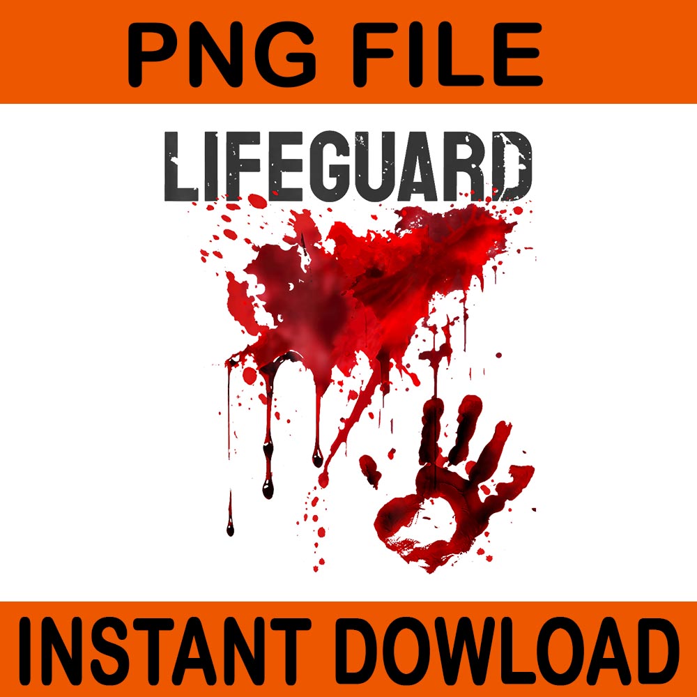 Bloody Lifeguard Halloween PNG, Blood Splatter Blood Stained PNG