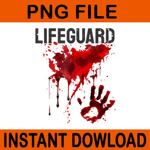 Bloody Lifeguard Halloween PNG, Blood Splatter Blood Stained PNG