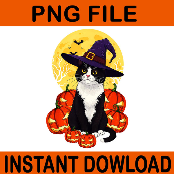 Black Cat Halloween Pumpkin PNG