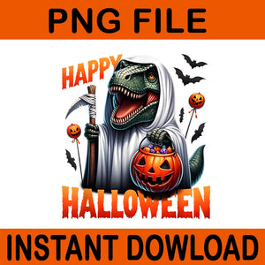 Pumpkin Halloween Skeleton Riding Mummy Dinosaur Trex PNG