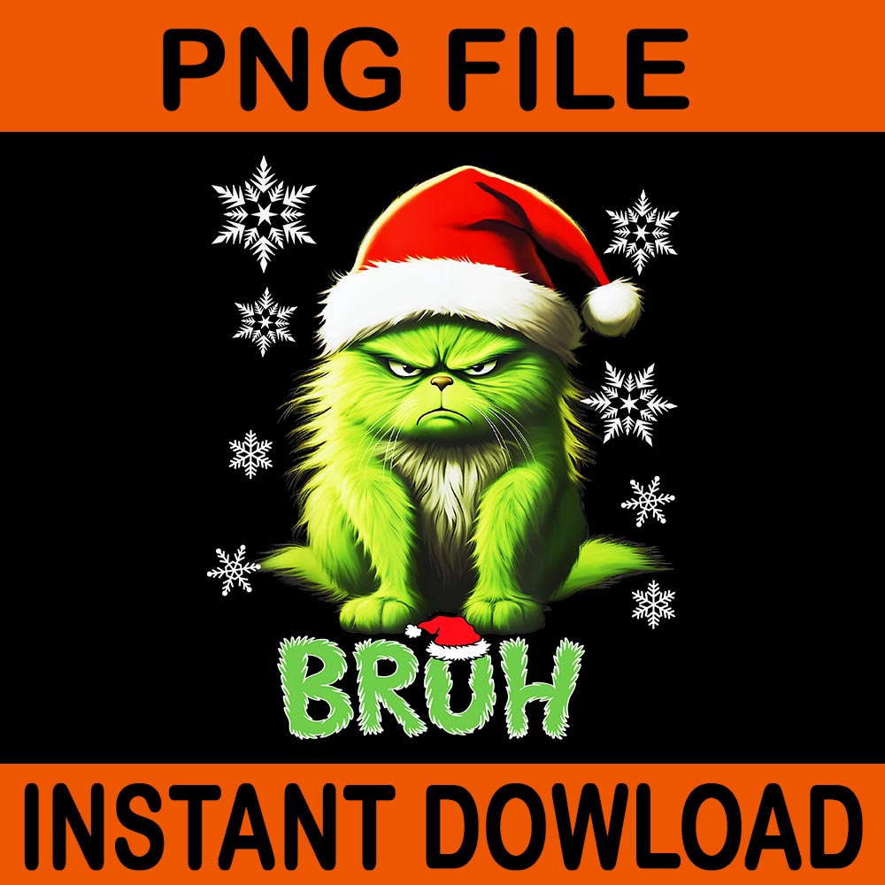 Cat Bruh Christmas PNG, Funny Christmas Bruh PNG