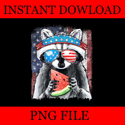 Trash Panda American Flag PNG, Raccoon 4th Of July PNG