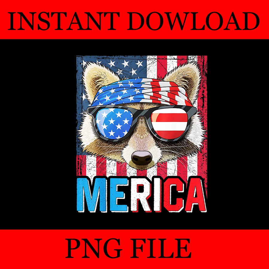 Raccoon Merica 4th Of July PNG, Raccoon Stay Trash PNG