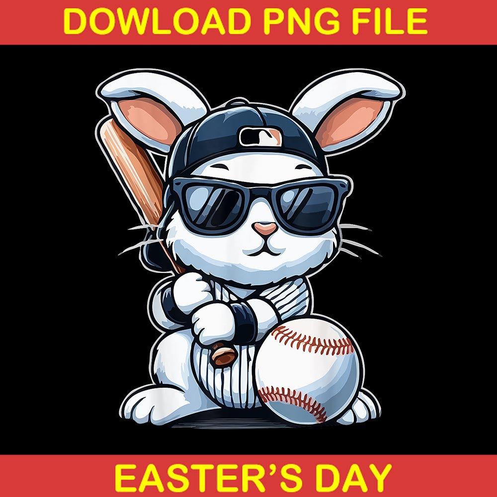 Funny Baseball Bunny Easter Png, Base Ball Bunny Png