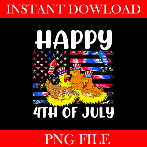 Happy 4th Of July Chicken PNG, Chicken Flag Patriotic Americana PNG