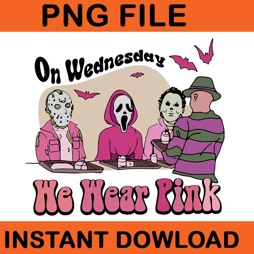 On Wednesday We Wear Pink Ghost Halloween SVG