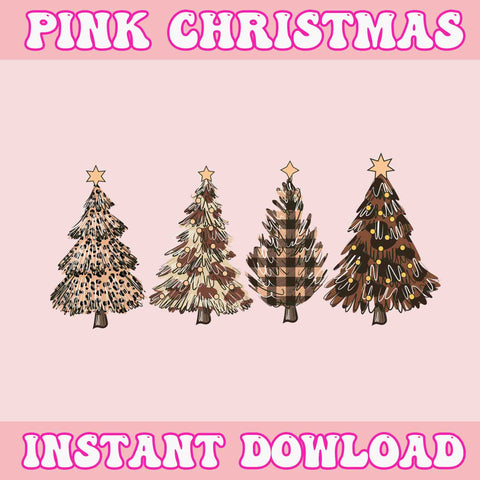Howdy Christmas Trees Svg, Pink Christmas Svg, Pink Winter Svg, Pink Santa Svg, Pink Santa Claus Svg, Christmas Svg